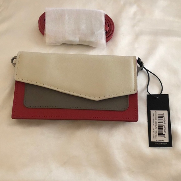 Botkier New York Cobble Hill Expandable Leather Crossbody Luscious Red Combo NWT - Picture 1 of 16